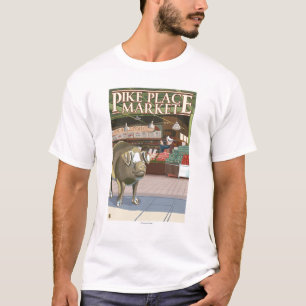 SeattleFish Toss and Bronze Pig at Pike Place T-Shirt