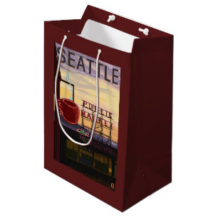 SeattlePike Place Market Sign and Water View Medium Gift Bag