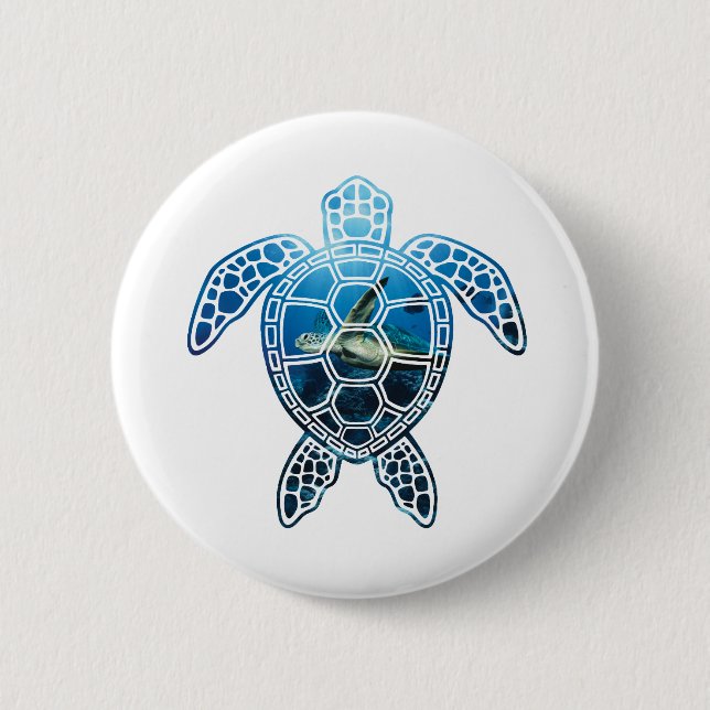 seaturtle-2 6 cm round badge (Front)