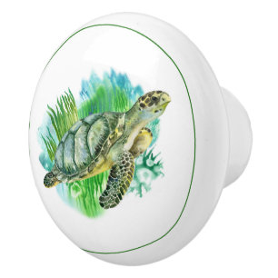 Seaturtle ceramic knob