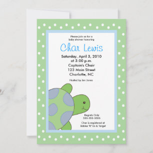 Seaturtle Turtles Baby Shower 5 x 7 invite