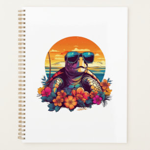 Seaturtle with sunglasses at the beach planner