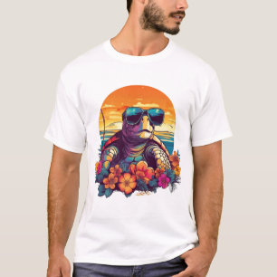 Seaturtle with sunglasses at the beach T-Shirt