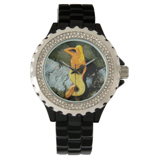 seaward looking blonde mermaid watch (Front)