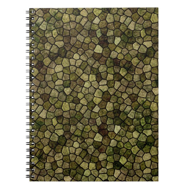 Seaweed and Juniper Cobbled Patchwork Terrazo Notebook (Front)