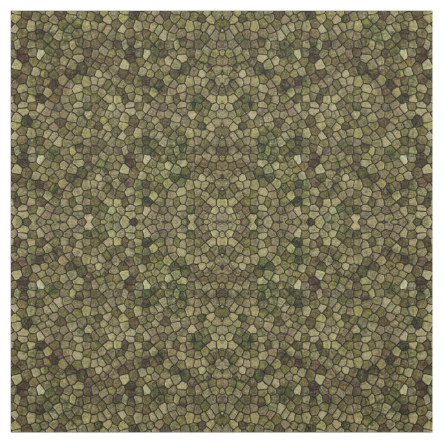 Seaweed and Juniper Cobbled Patchwork Terrazo Patt Fabric (Swatch)