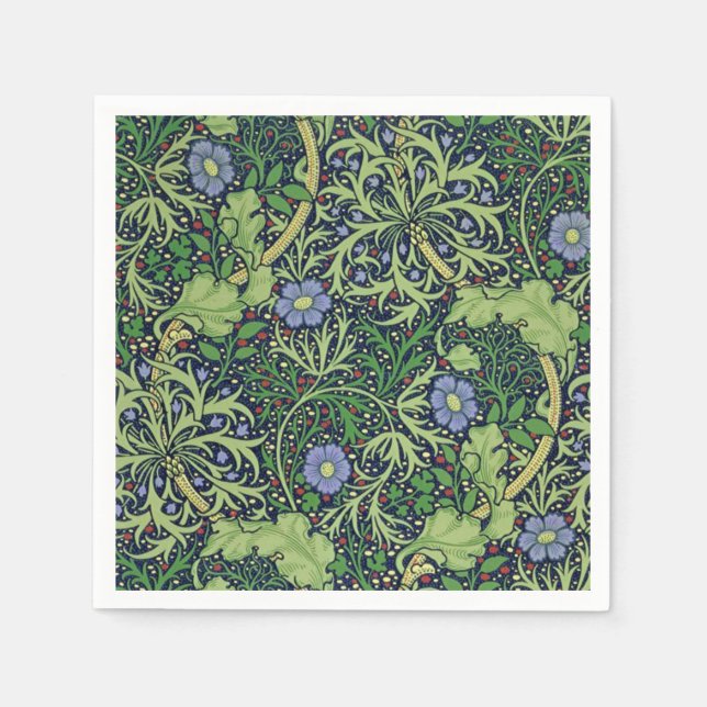 Seaweed art nouveau design by William Morris Napkin (Front)