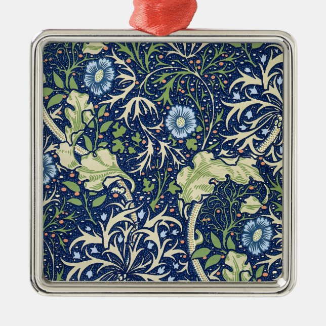 Seaweed (by William Morris) Ceramic Ornament (Front)