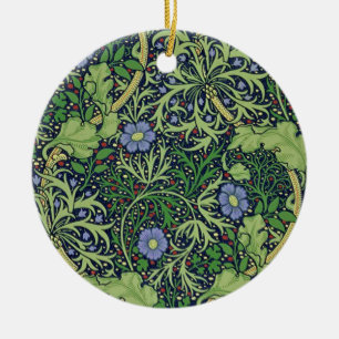 Seaweed cobalt thyme - William Morris Ceramic Ornament