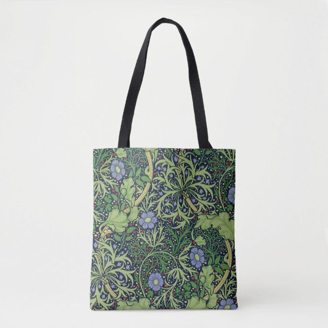 Seaweed cobalt thyme - William Morris Tote Bag (Front)