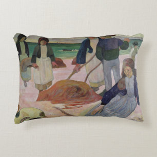 Seaweed Gatherers, 1889 Decorative Cushion