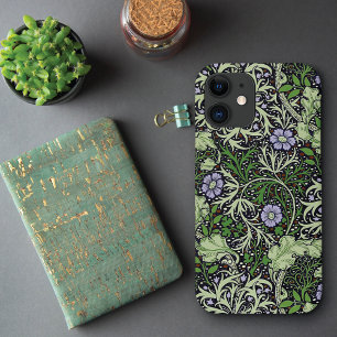 Seaweed Lilac Flowers Pattern Dearle iPhone 12 Case