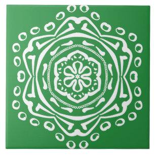 Seaweed Mandala Ceramic Tile