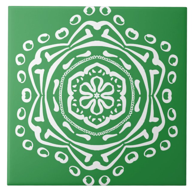 Seaweed Mandala Ceramic Tile (Front)
