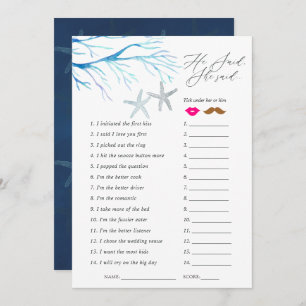 Seaweed Nautical Shower Game Invitation