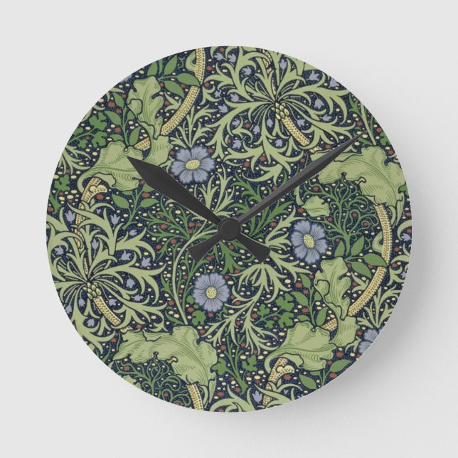 Seaweed Wallpaper Design, printed by John Henry De Round Clock (Front)