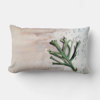 Seaweed watercolor lumbar cushion