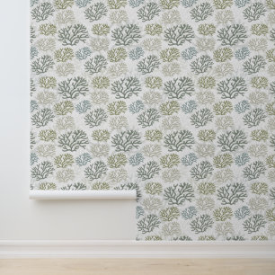 Seaweed Watercolor Oceanic Botanical Pattern Wallpaper