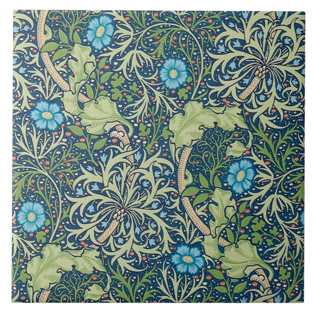 Seaweed, William Morris Ceramic Tile (Front)