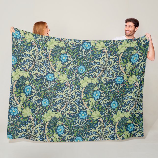 Seaweed, William Morris Fleece Blanket (In Situ)