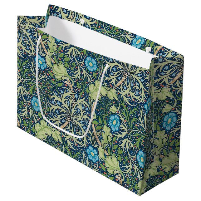Seaweed, William Morris Large Gift Bag (Front Angled)