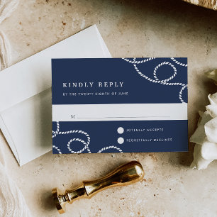 Seaworthy RSVP Card Navy