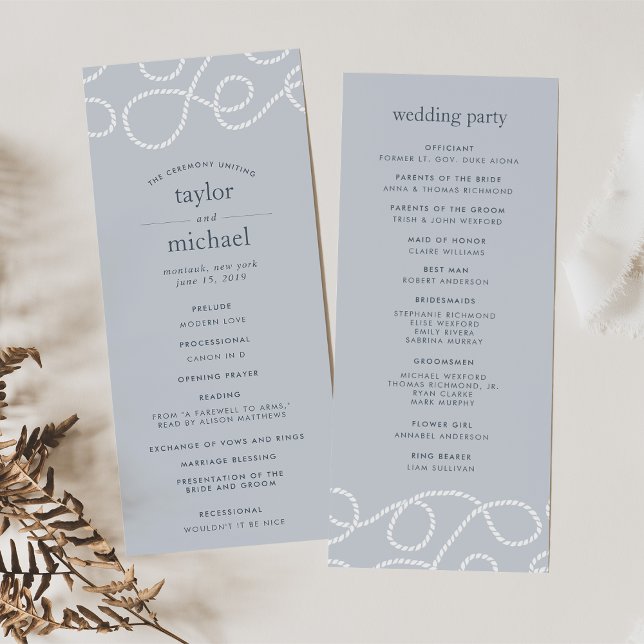 Seaworthy Wedding Ceremony Program | Fog (Creator Uploaded)