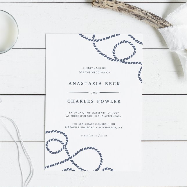 Seaworthy Wedding Invitation | White (Creator Uploaded)