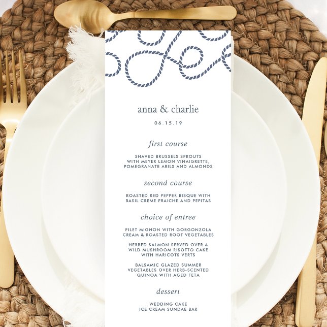 Seaworthy Wedding Menu Card | White (Creator Uploaded)
