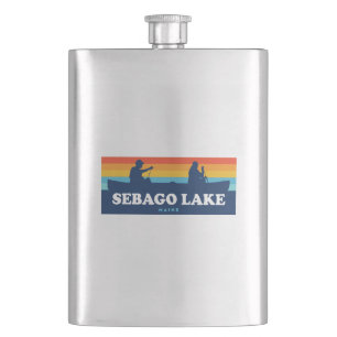 Sebago Lake Maine Canoe Hip Flask