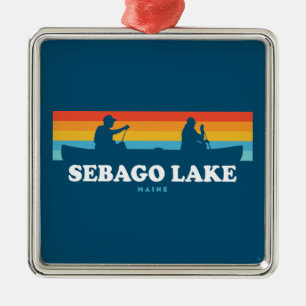 Sebago Lake Maine Canoe Metal Ornament