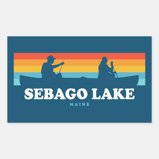 Sebago Lake Maine Canoe Rectangular Sticker (Front)
