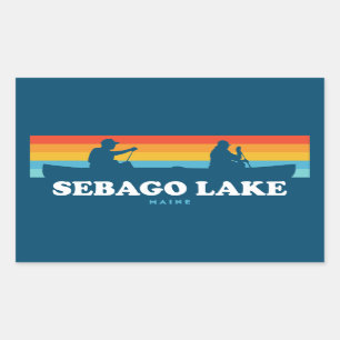 Sebago Lake Maine Canoe Rectangular Sticker