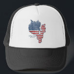 Sebago Lake Maine Hat<br><div class="desc">Show your Sebago Lake, Maine and USA pride with this hat adorned with American flag graphics. Red, white and blue stars and stripes fill the outline of a Sebago Lake Map. A Great hat for your 4th of July celebration or everyday camp or lake life.</div>