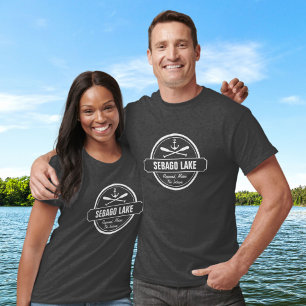 Sebago Lake Maine Personalised Town and Name T-Shirt