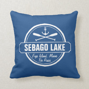 SEBAGO LAKE MAINE PERSONALIZED TOWN AND NAME CUSHION