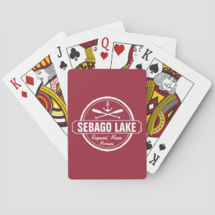 SEBAGO LAKE MAINE PERSONALIZED TOWN AND NAME PLAYING CARDS