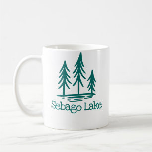 Sebago Lake Maine Rustic Trees Forest Camping Camp Coffee Mug