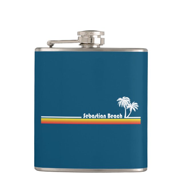 Sebastian Beach Fort Lauderdale Florida Hip Flask (Front)