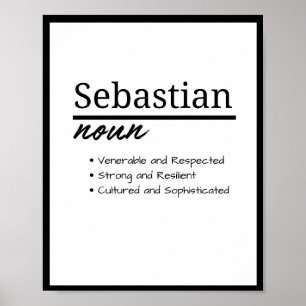 Sebastian, Boy Personalised Name Definition Poster