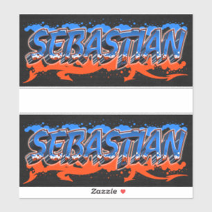Sebastian First Name Graffiti Sticker