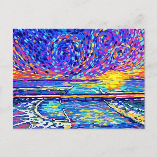 Sebastian Inlet Cotton Candy Sky Postcard (Front)