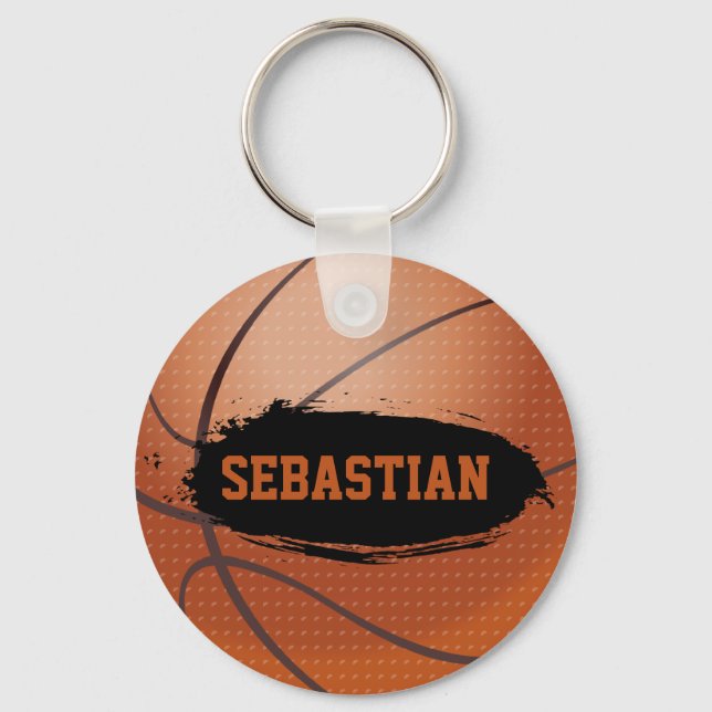 Sebastian Name Basketball Keychain / Keyring (Front)