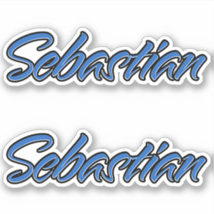 Sebastian name blue sticker Sticker Sticker Sticke