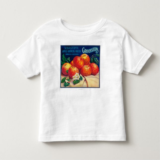 Sebastopol Gravensteins Apple LabelSonoma, CA Toddler T-Shirt (Front)