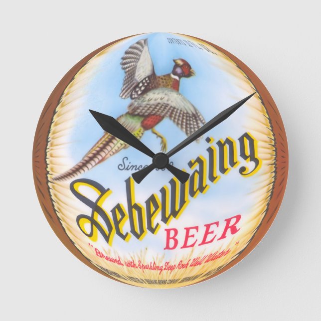Sebewaing Beer Round Wall Clock (Front)