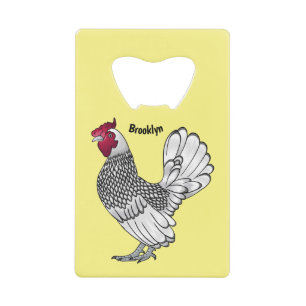 Sebright chicken cartoon illustration