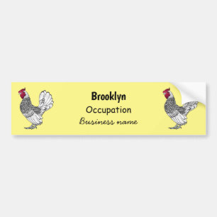 Sebright chicken cartoon illustration bumper sticker