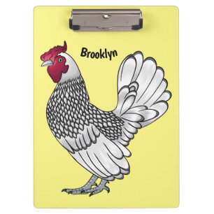 Sebright chicken cartoon illustration clipboard