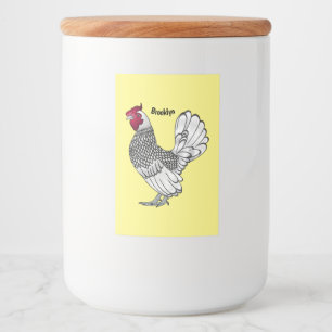 Sebright chicken cartoon illustration food label